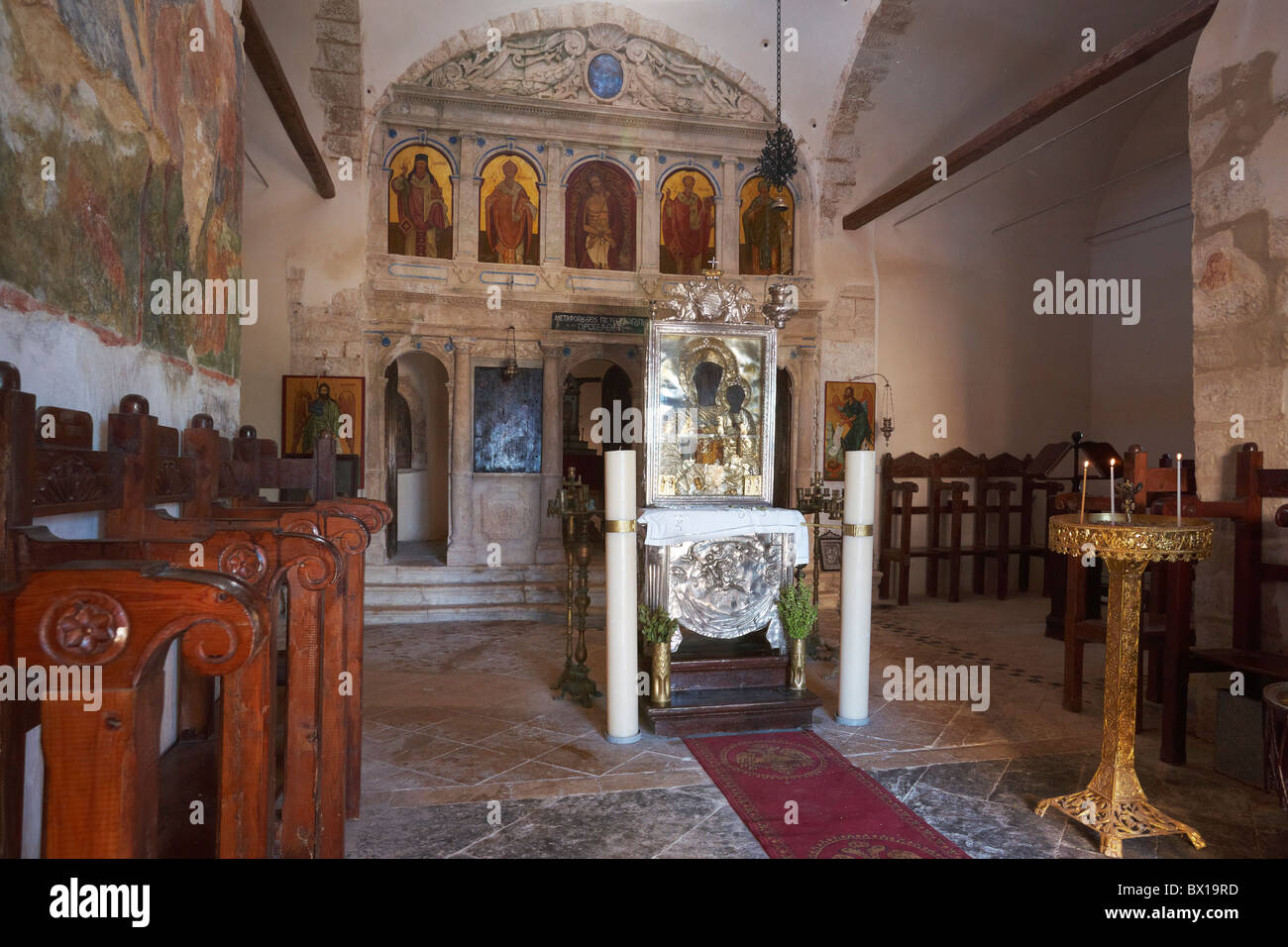 L'île de Zakynthos, Grèce - Mer Ionienne, église Byzantine à Skopos Banque D'Images