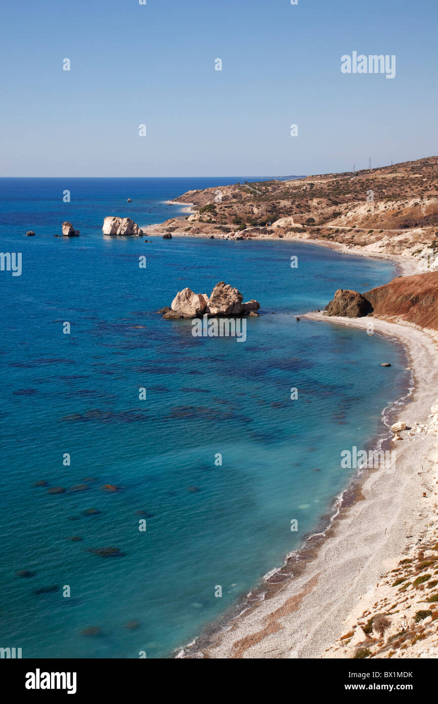 Rock Aphrodites, Petra tou Romiou. Ledgendary anniversaire de la Déesse de l'amour, Aphrodite, près de Paphos, Chypre. Banque D'Images