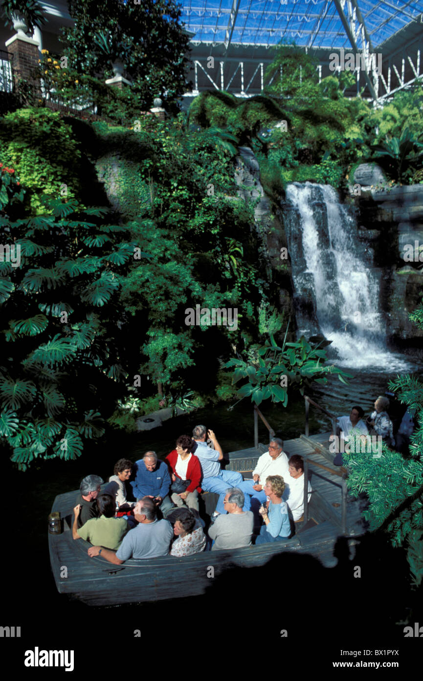 L'intérieur de l'Île du delta du monde artificiel Nasville modèle ne libération Opryland Hotel tropical rain forest Tennessee Banque D'Images