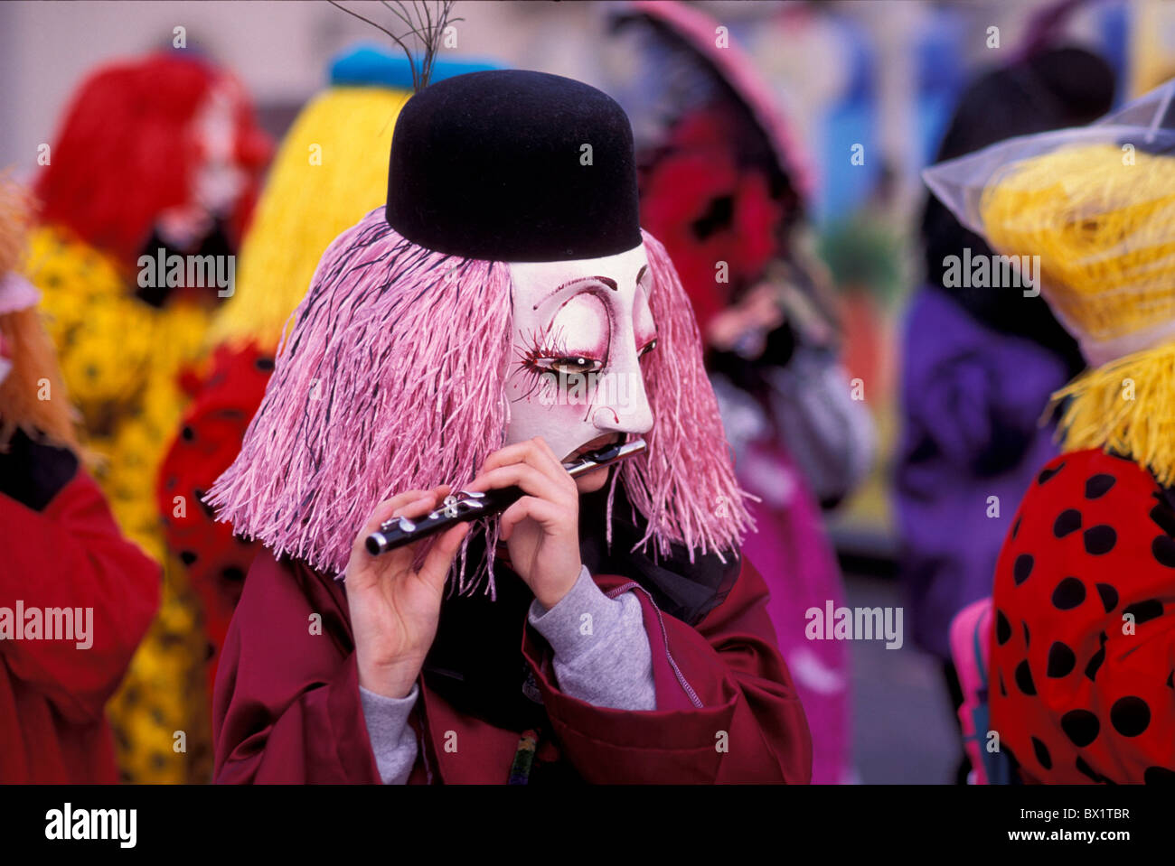 Bâle-Ville carnaval Masques costumes folklore matin farce déplacer la musique modèle ne libération Réinstallation de Bâle S Banque D'Images