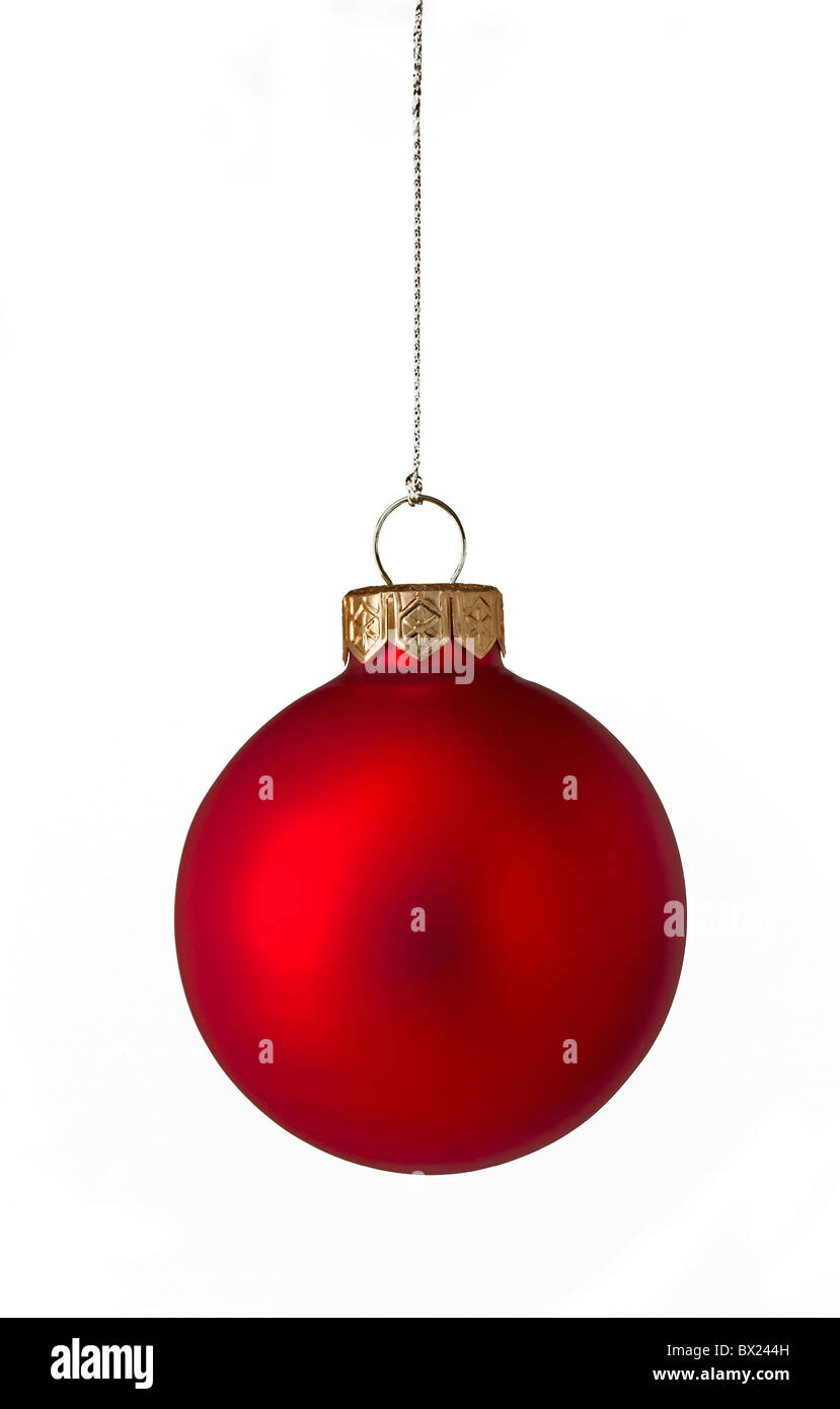 Boule de Noël rouge unique Banque D'Images