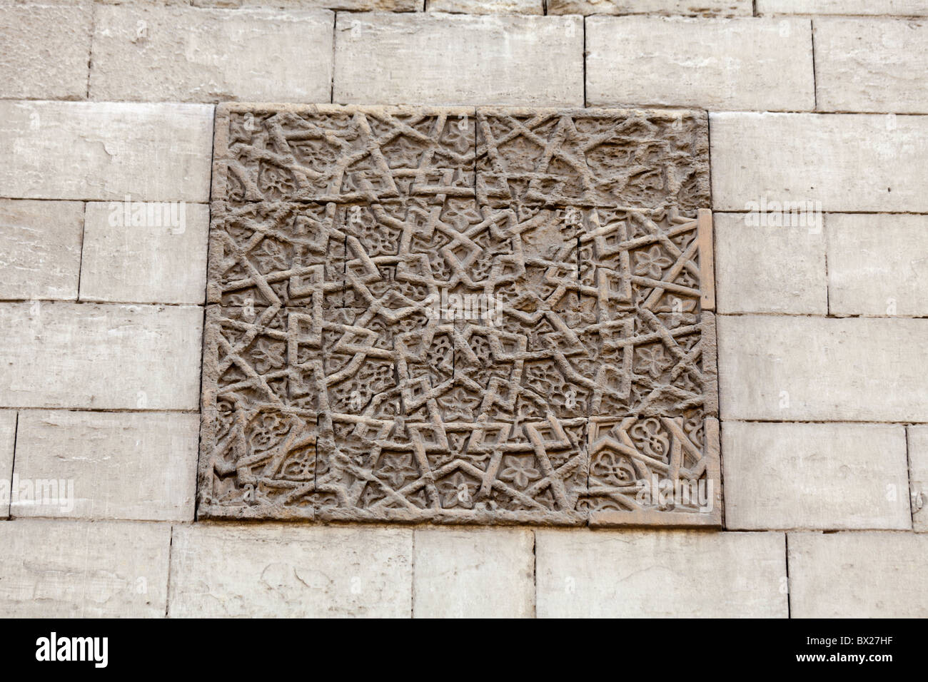 Géométrique et l'arabesque sur 19e siècle plus de la mosquée d'al-Azhar. Banque D'Images