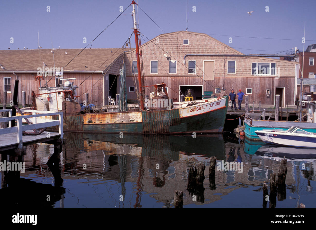 Bateau de pêche Bateaux de pêche nord port de Gloucester, Massachusetts, United States North America USA pêche à la Banque D'Images