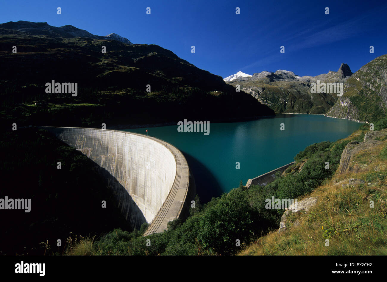 Grisons Grisons l'approvisionnement énergétique de l'énergie Électricité Béton Engineering Furgeltihorn Guferhorn lac Lacs Banque D'Images