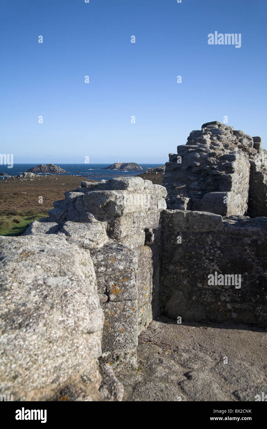 Ruine de château Charles Roi des îles Scilly Tresco Cornwall UK Banque D'Images