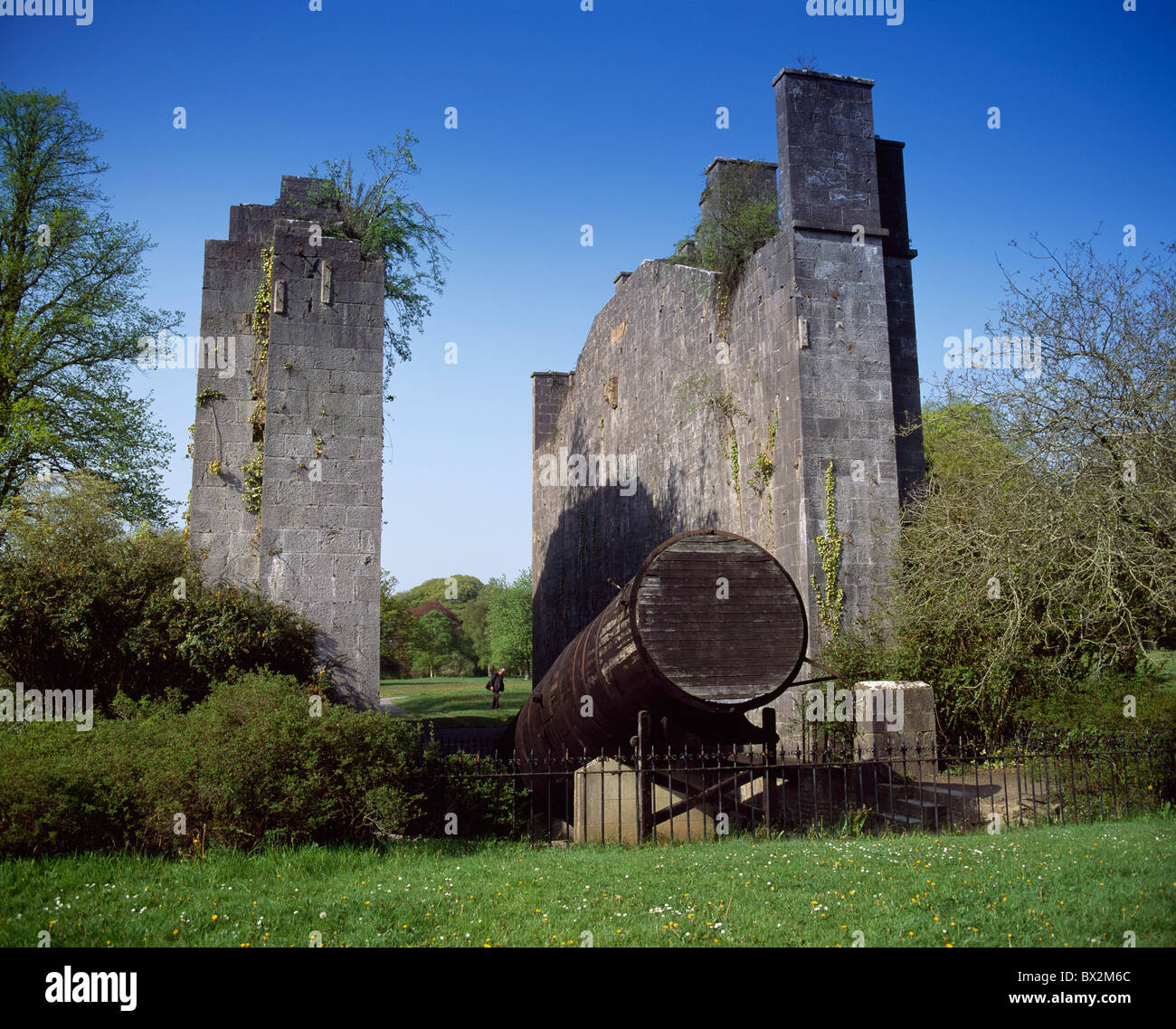 Château de Birr Offaly,CO,Ireland;Vue extérieure du château de Birr avant la rénovation Banque D'Images