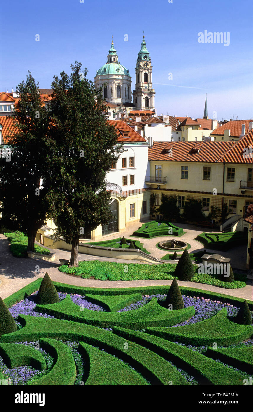 17e siècle architecture baroque tchèque Prague parc jardin Vrtbovska côté Europe Banque D'Images