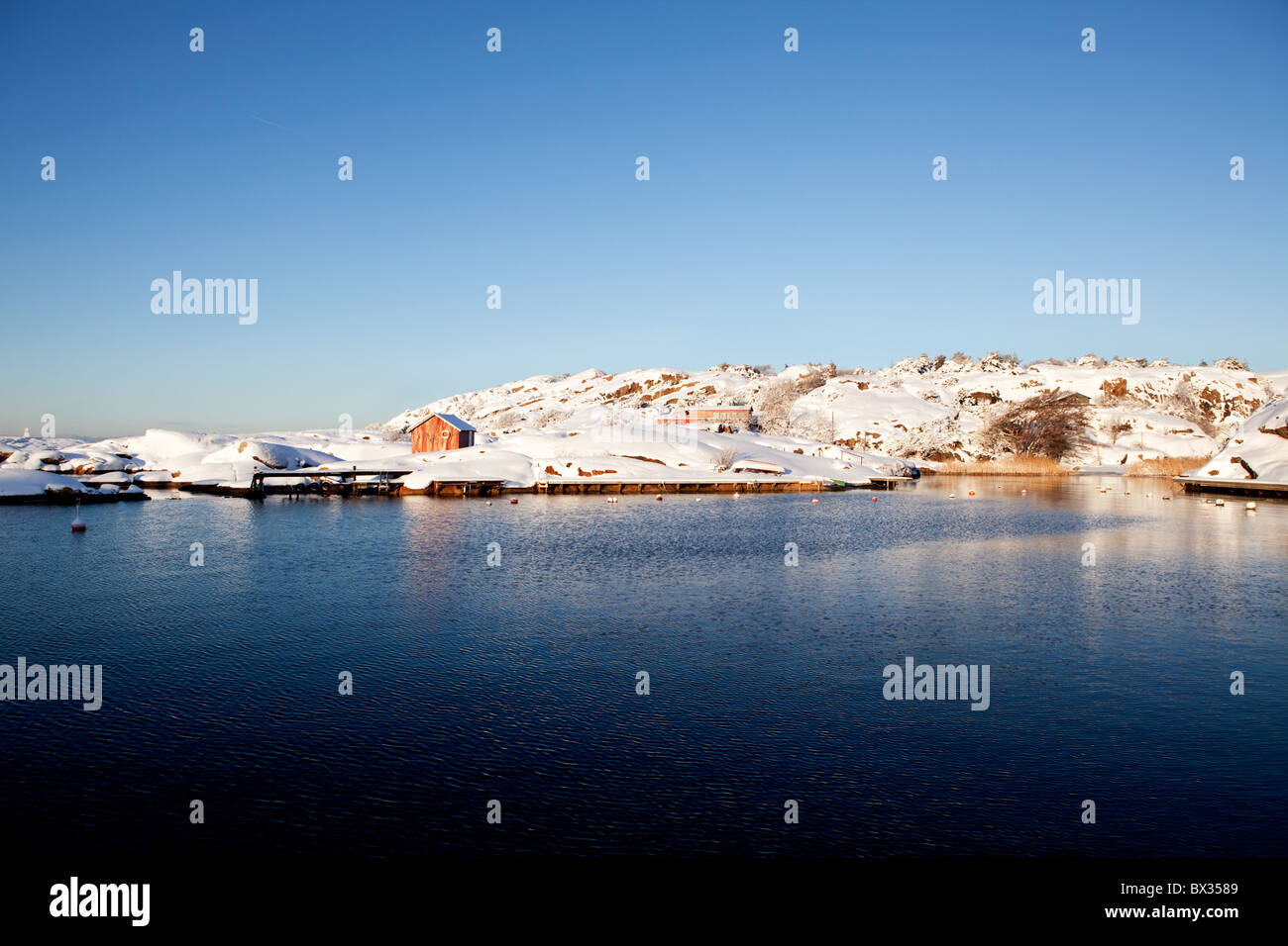 Un paysage de l'océan d'hiver au large de la côte sud de la norvège Banque D'Images