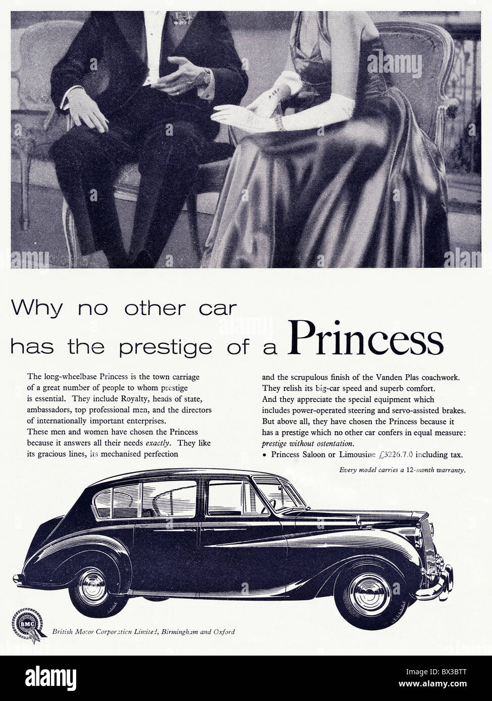 Bmc Princess Pleine page de publicité en noir et blanc pour BMC Princess Voiture de ...
