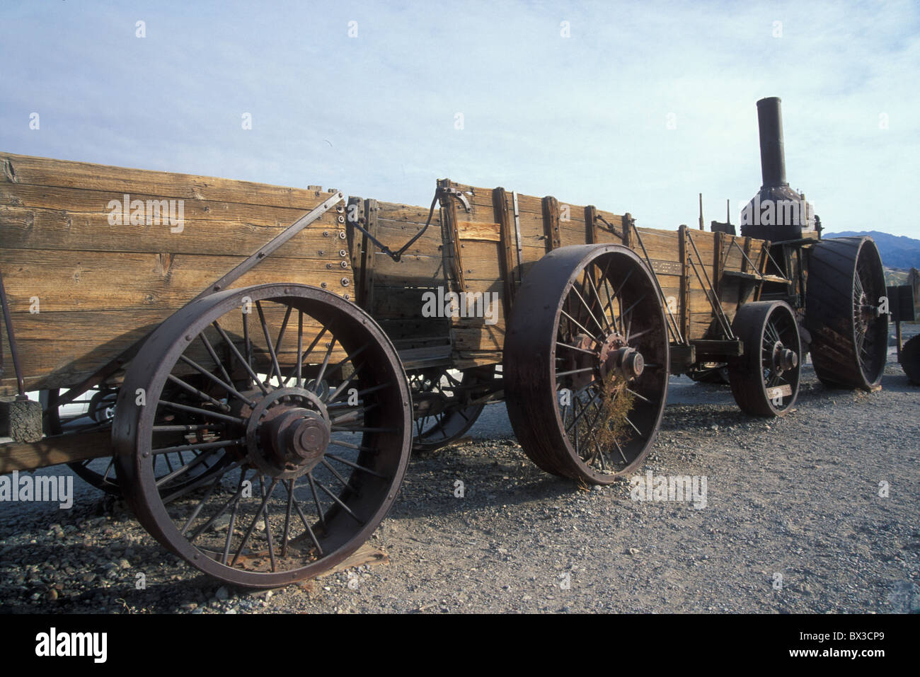 Train à vapeur Borax transport Harmonie Boprax Furnace Creek Mine Death Valley National Park fabriquées main e Banque D'Images