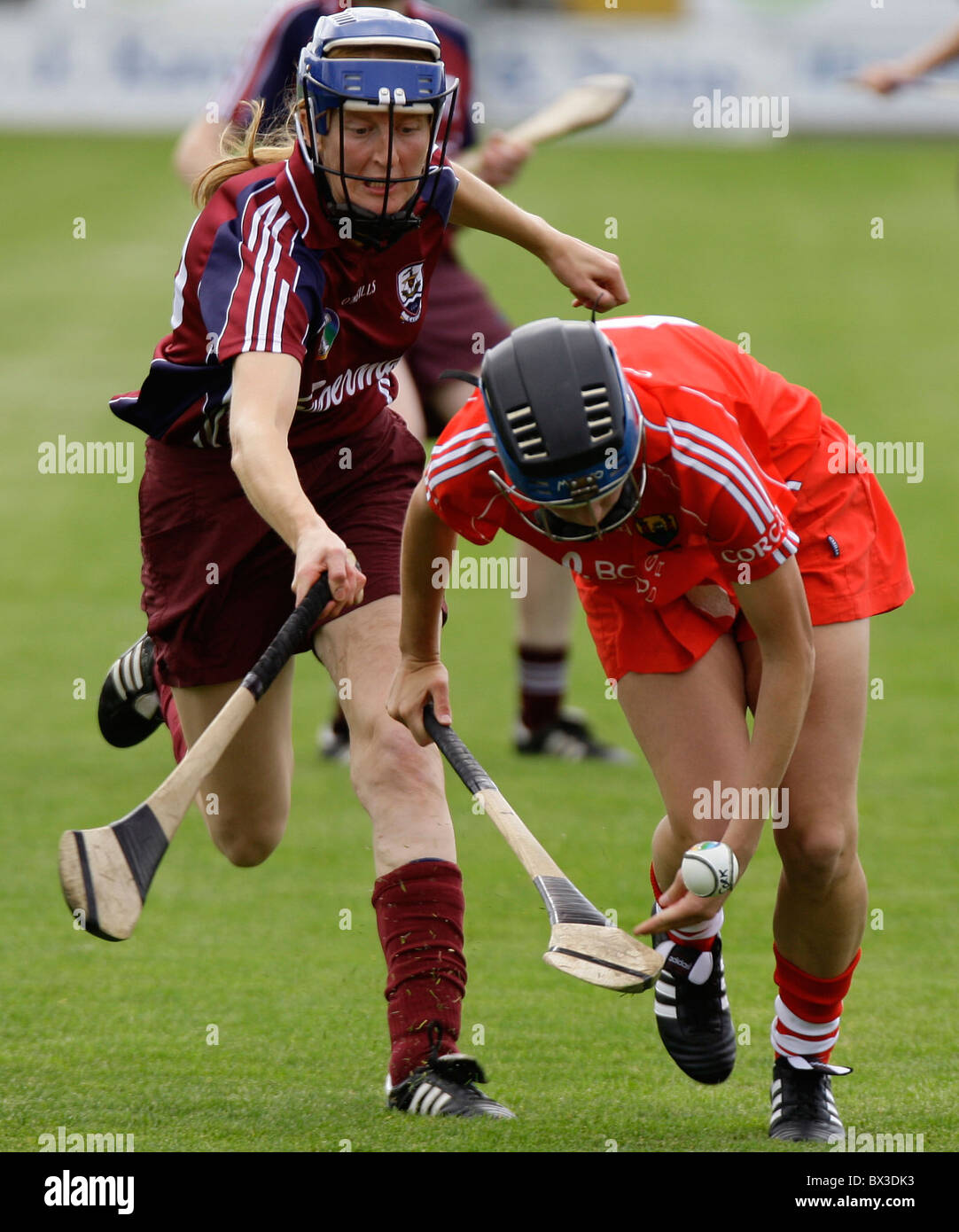 Vs Galway Cork Irlande Camogie Gala- toutes les demi-finale du Championnat senior. 14 août 2010 Banque D'Images