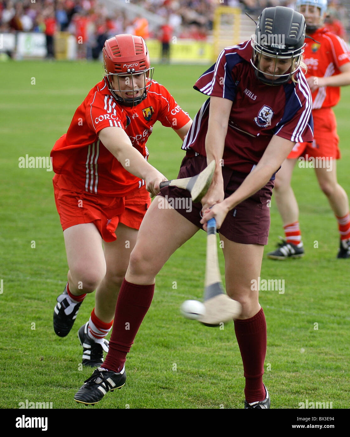 Vs Galway Cork Irlande Camogie Gala- toutes les demi-finale du Championnat senior. 14 août 2010 Banque D'Images
