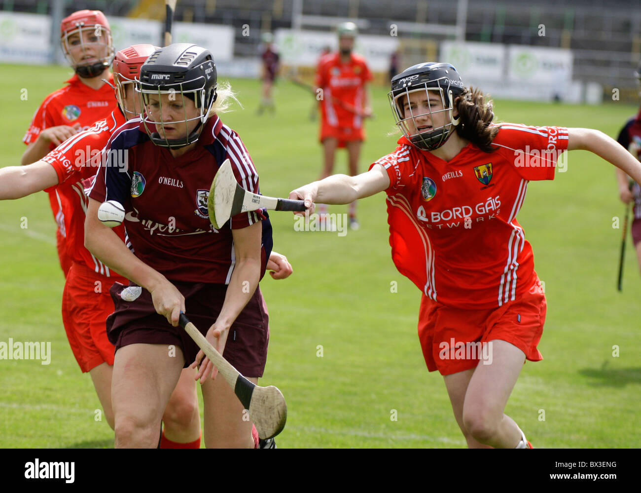 Vs Galway Cork Irlande Camogie Gala- toutes les demi-finale du Championnat senior. 14 août 2010 Banque D'Images
