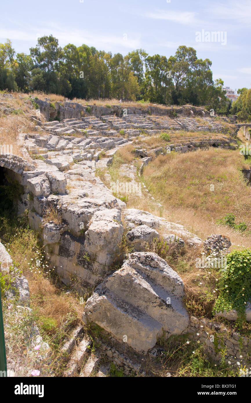 Théâtre grec de Syracuse, Sicile Banque D'Images
