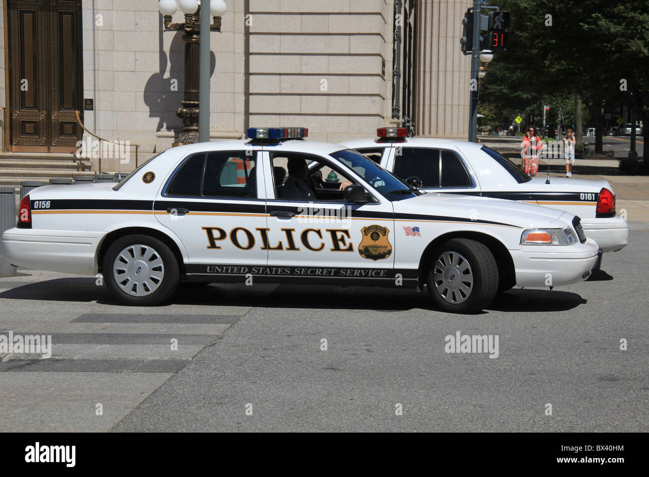 La police garde services secrets de la Maison Blanche, Pennsylvania Avenue NW, Washington, D.C., États-Unis, le 5 septembre 2010 Banque D'Images