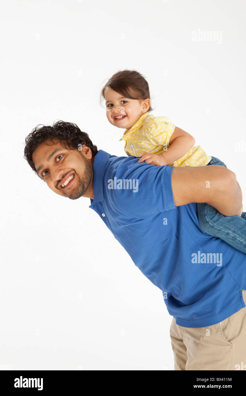 Un père avec sa jeune fille Banque D'Images