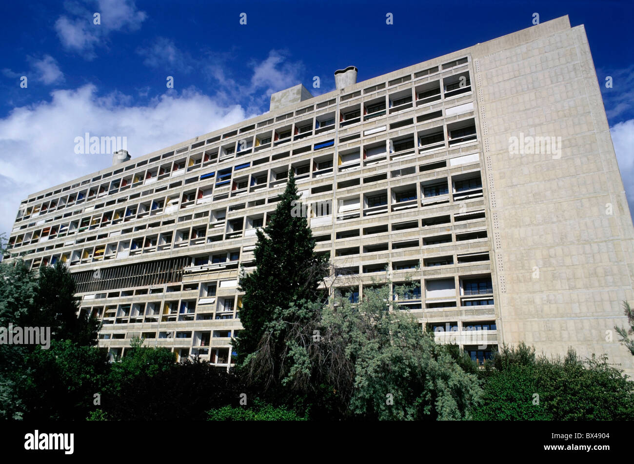 France Marseille La Cité radieuse de Le Corbusier Architecte Banque D'Images