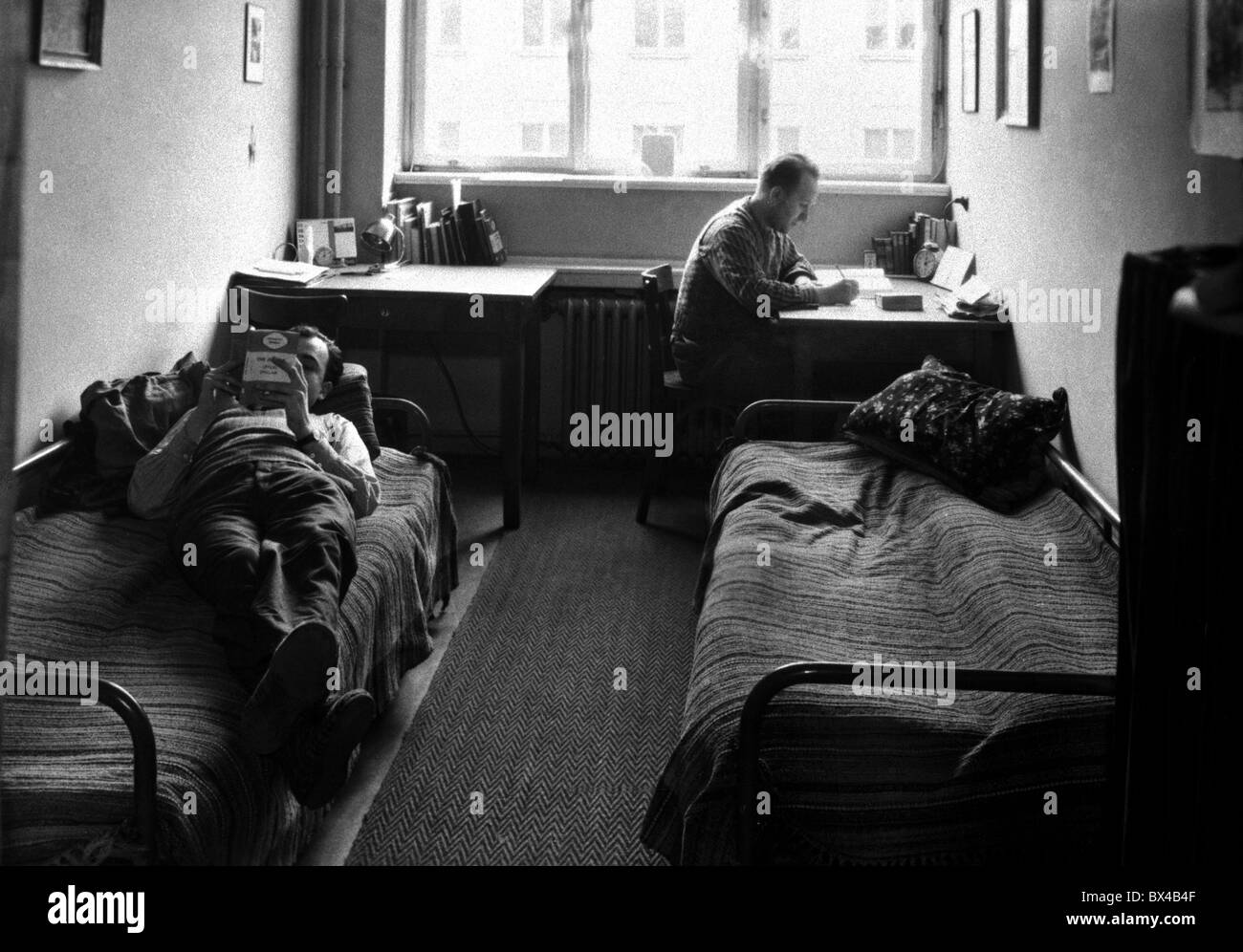 Chambre d'étudiants à Prague dortoir. Banque D'Images