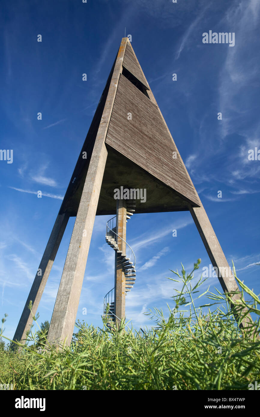 Célèbre architecte Jorn Utzons château d'eau à Svaneke. Bornholm. Danemark Banque D'Images