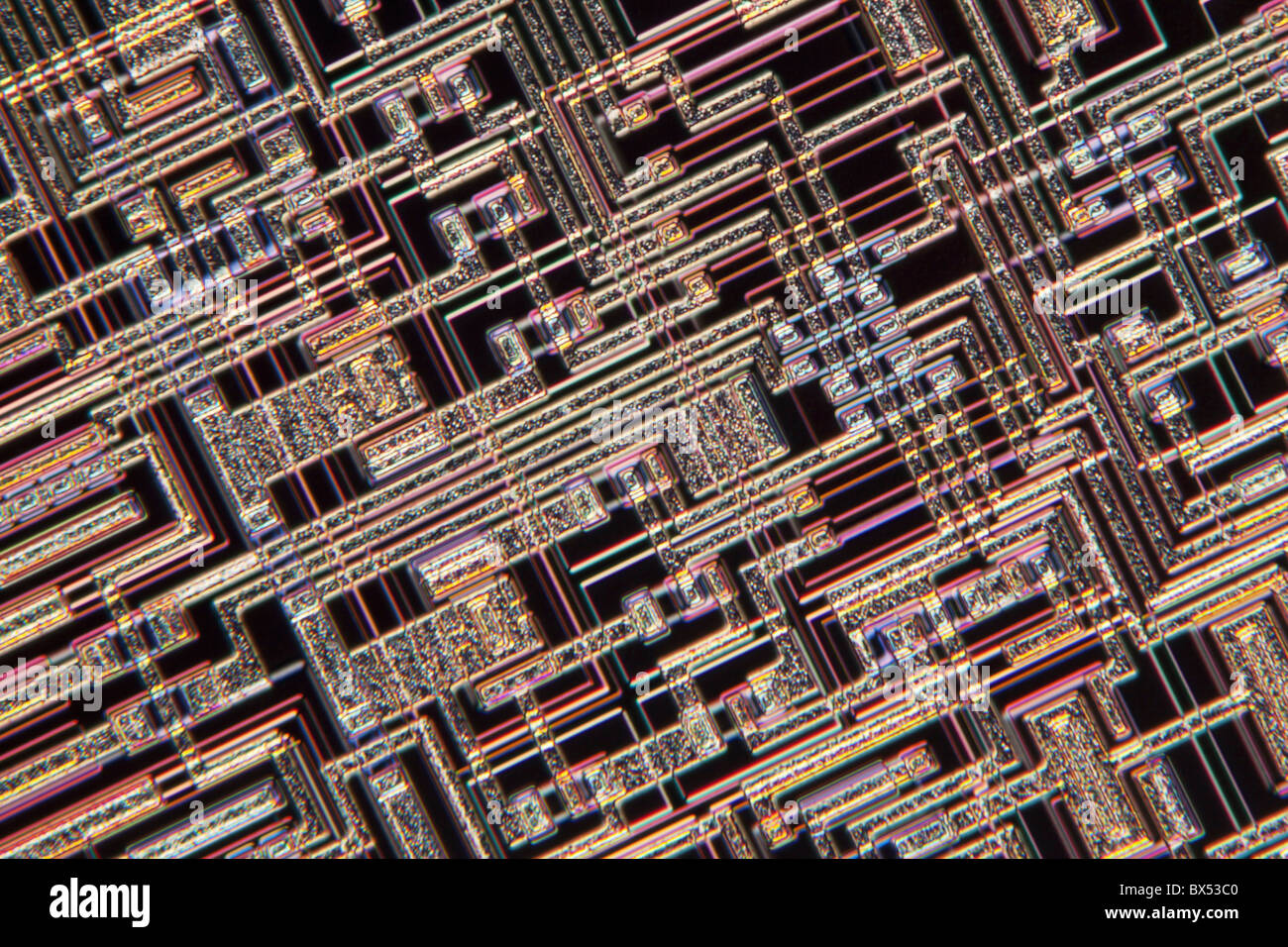 Microchip, microphotographie lumière Banque D'Images