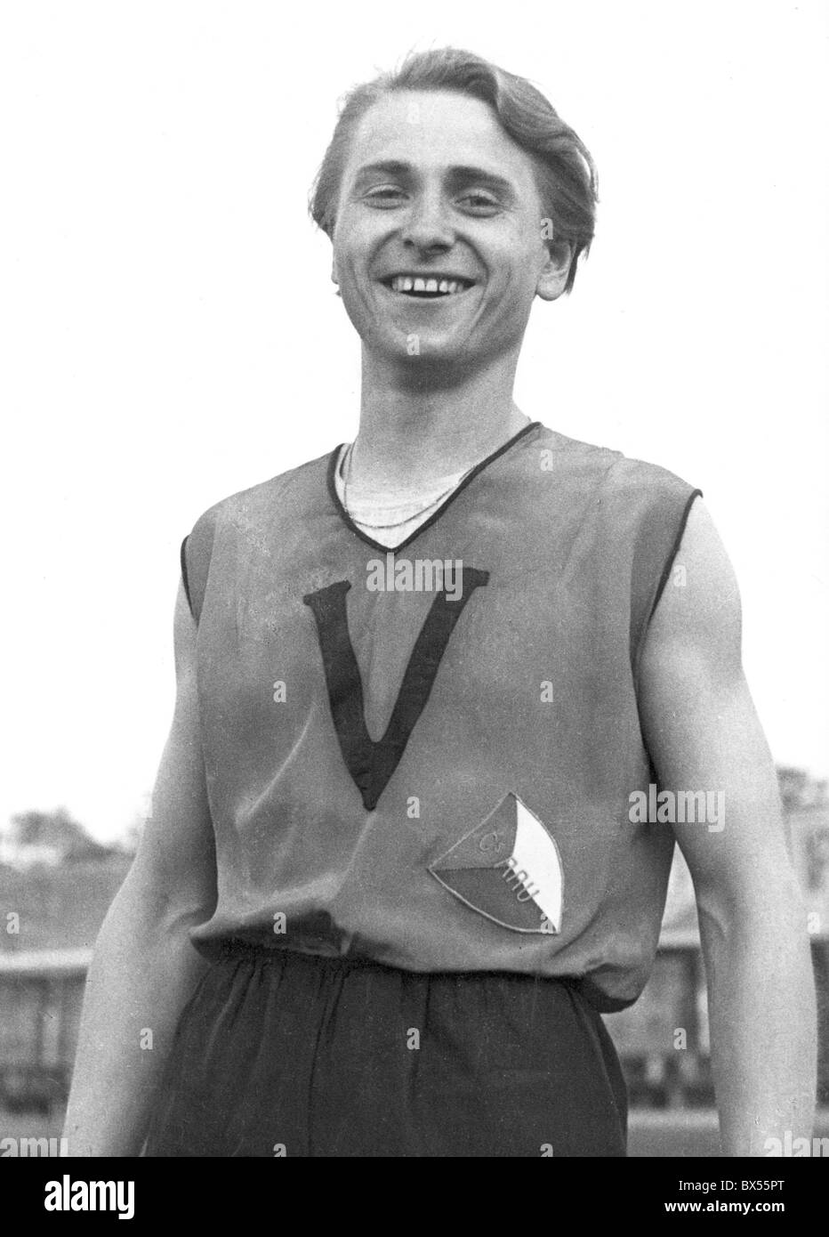 La Tchécoslovaquie, 1934 record woeld tenir à 800 mètres Zdena Koubkova. Banque D'Images