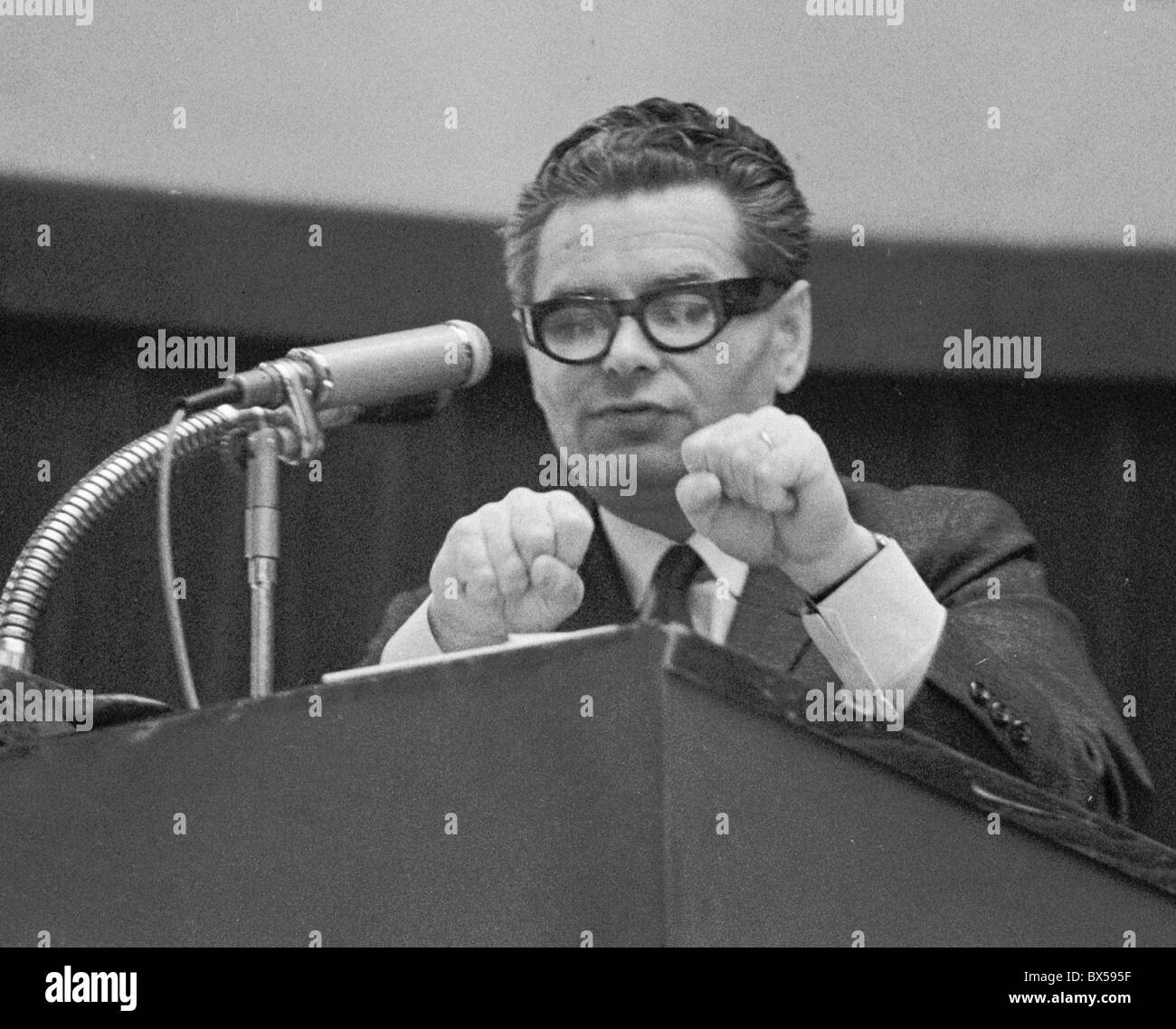 Ota Sik, parole, geste, adresse Banque D'Images