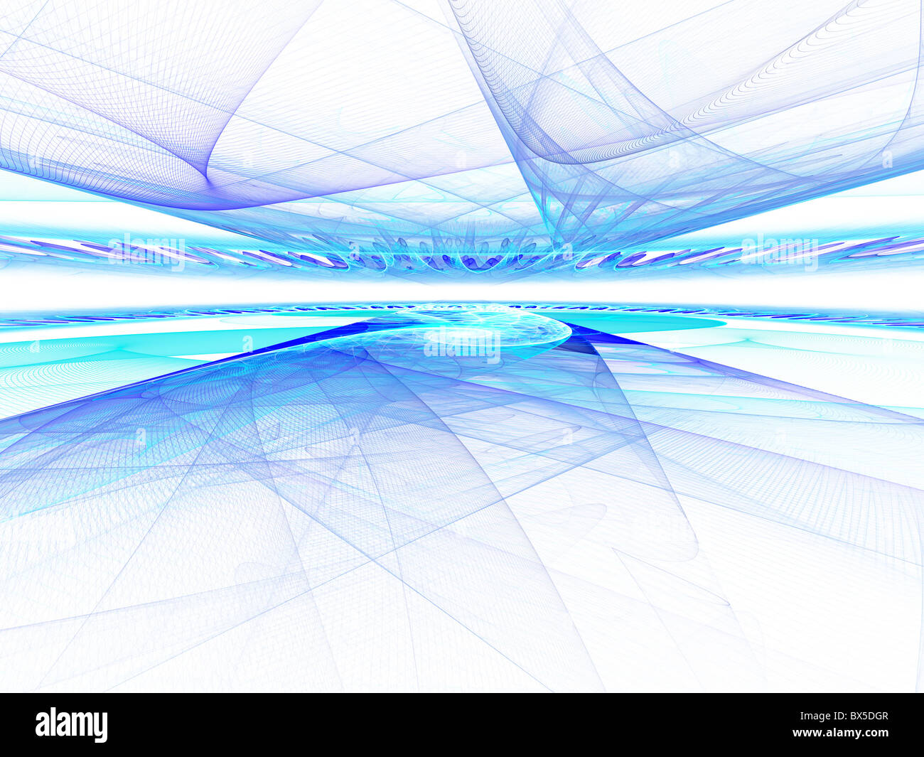 Résumé rendu numériquement le cyberespace horizon fractale. Bon comme fond d'écran. Banque D'Images