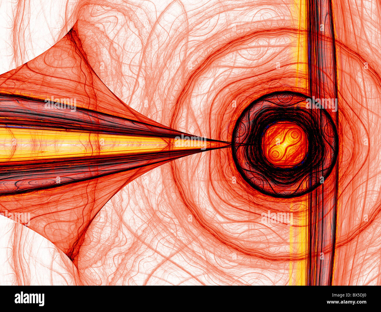 Résumé de l'énergie rouge générée par ordinateur fractal. Bon comme fond d'écran. Banque D'Images