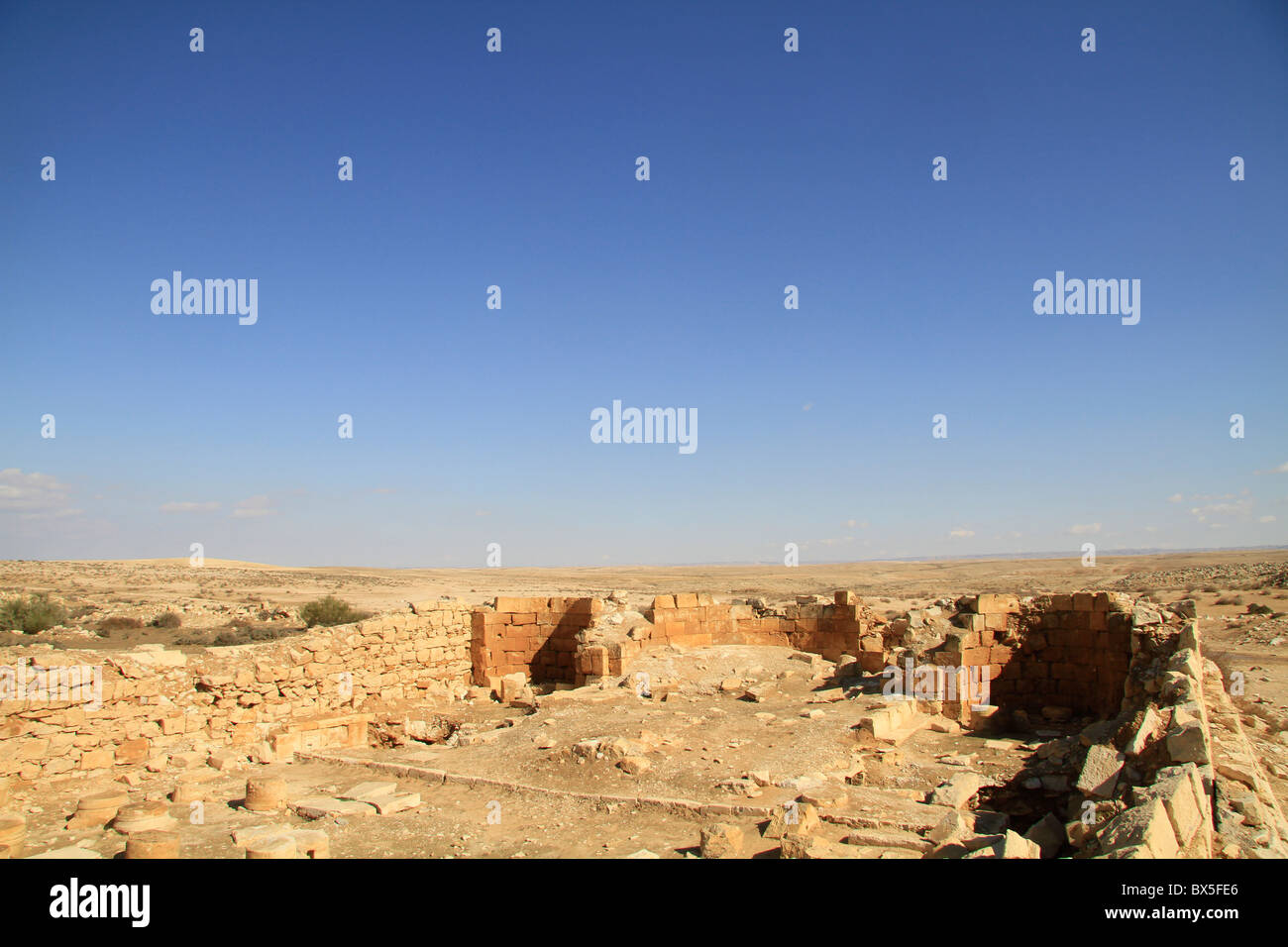 Israël, Rehovot dans le Néguev sur le Nabatran Route de l'Encens, vestiges de l'Église Byzantine Banque D'Images