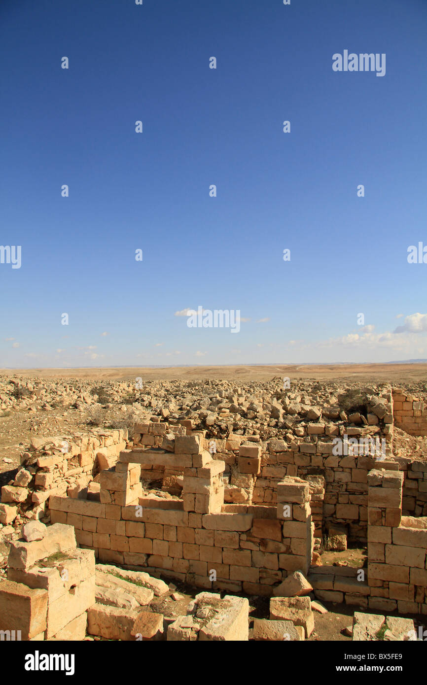 Israël, Rehovot dans le Néguev sur le Nabatran Route de l'Encens, vestiges de la cité byzantine Banque D'Images