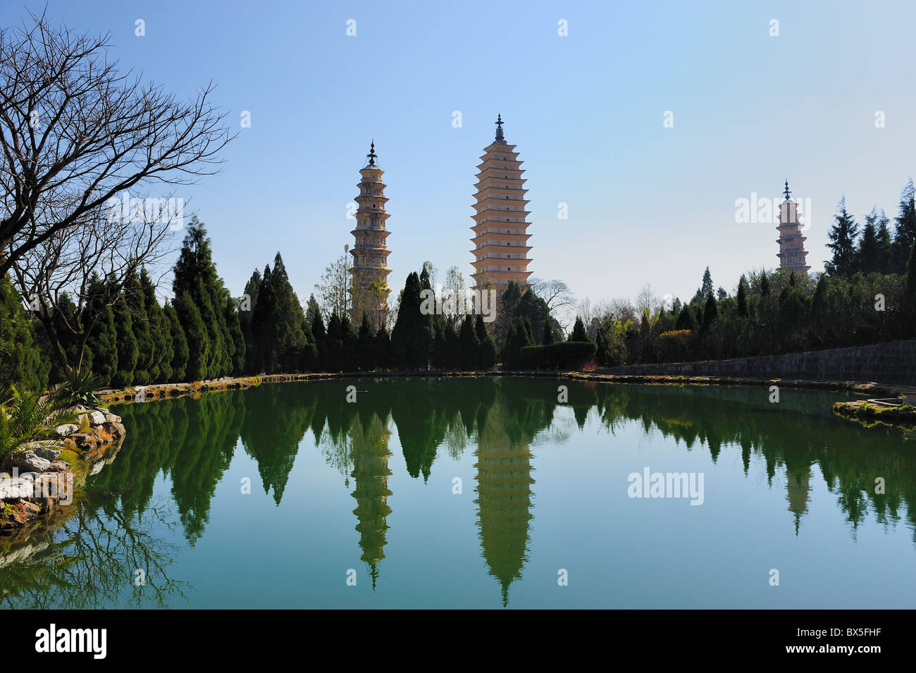 Pagodes de Dali, Yunnan province de Chine Banque D'Images