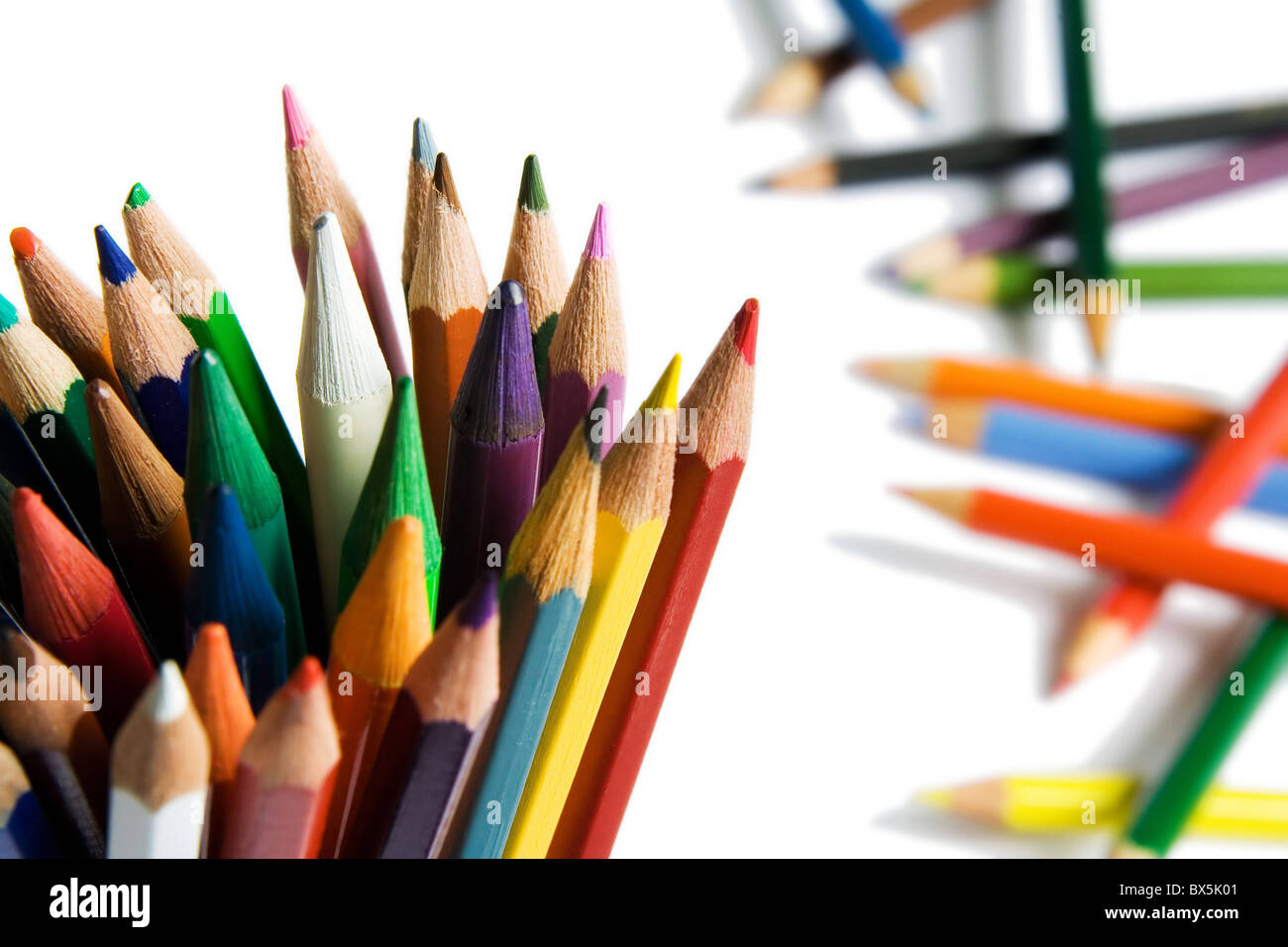 La composition avec crayon de couleur Photo Stock - Alamy