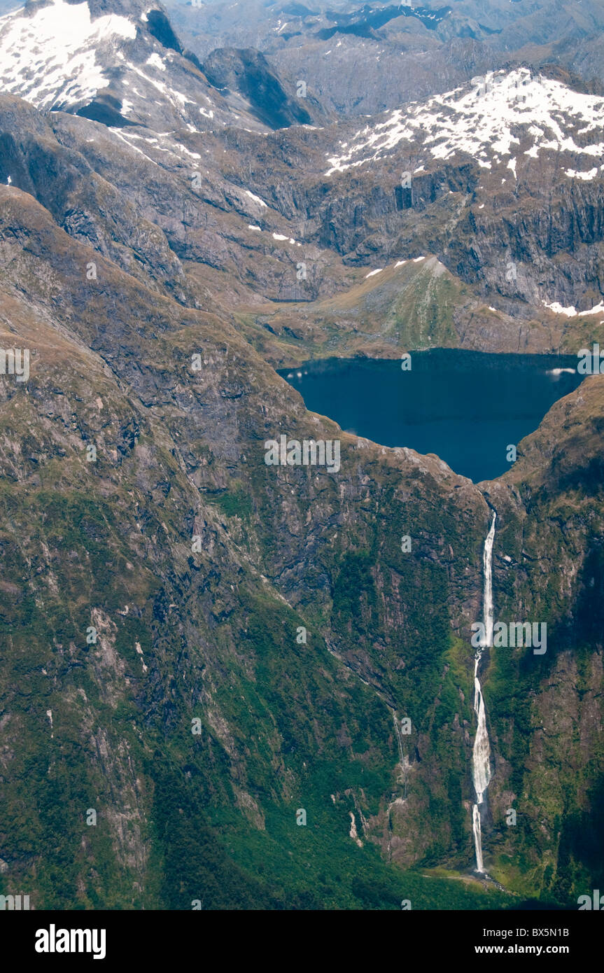 Alpes du Sud,Arial Photography à Milford Sound, vallées, montagne,Île Souther New Zealand Banque D'Images