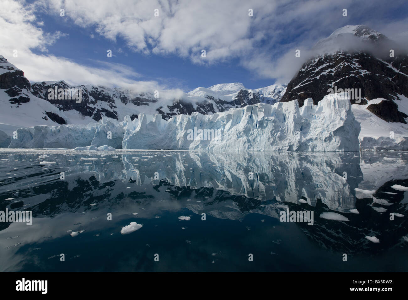 Glacier, Paradise Bay, péninsule Antarctique, l'Antarctique, régions polaires Banque D'Images