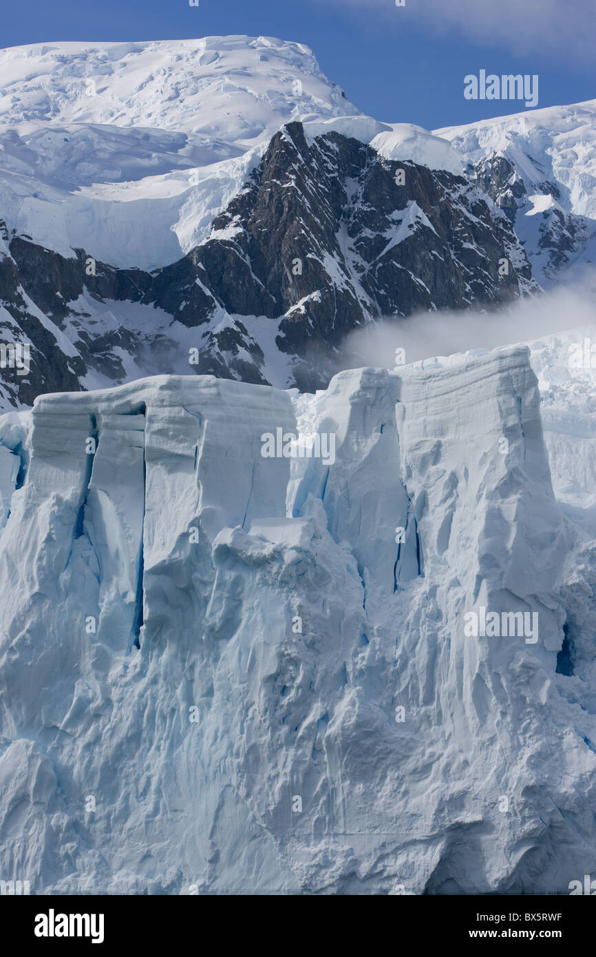Glacier, Paradise Bay, péninsule Antarctique, l'Antarctique, régions polaires Banque D'Images