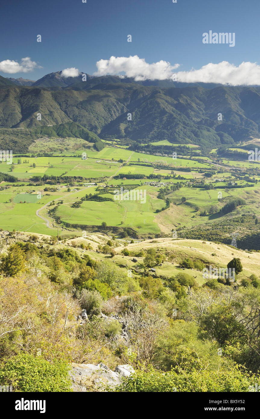 La vallée de Takaka, Tasman, île du Sud, Nouvelle-Zélande, Pacifique Banque D'Images