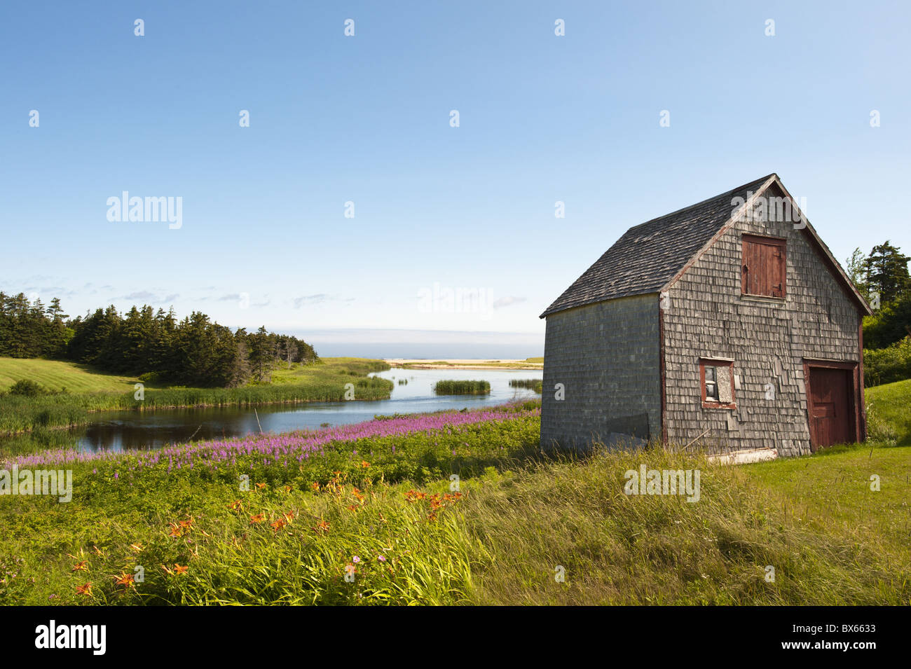 Ancienne ferme près de Lakeville, Prince Edward Island, Canada, Amérique du Nord Banque D'Images