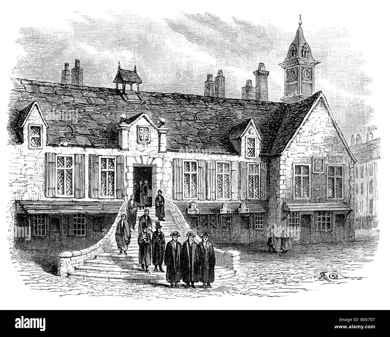 Hôtel de ville de Carlisle dans le 18e siècle ; noir et blanc Illustration ; Banque D'Images