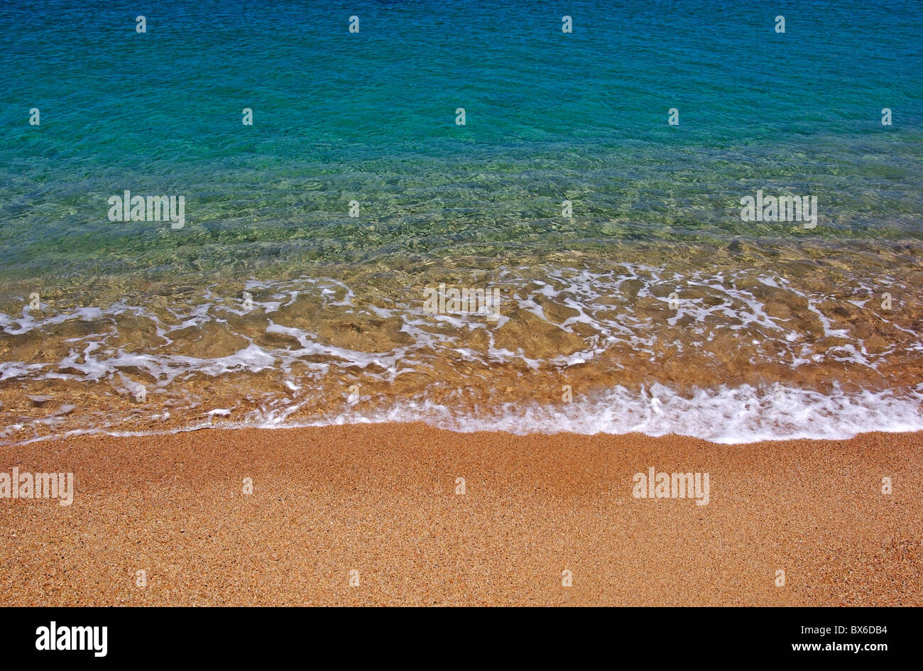 Beau paysage marin sur la plage de Lloret de Mar, Costa Brava, Espagne. Banque D'Images