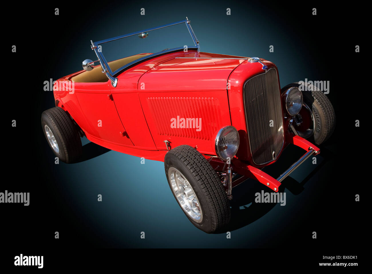 Auto- Red Ford Hot Rod. Springfield, Ohio, USA. Banque D'Images