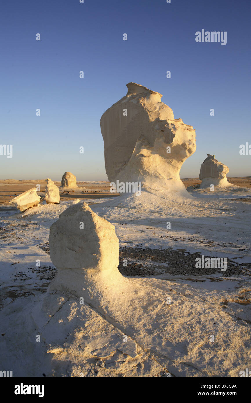 Des formations rocheuses érodées dans le désert blanc, Egypte, Afrique du Nord, Afrique Banque D'Images
