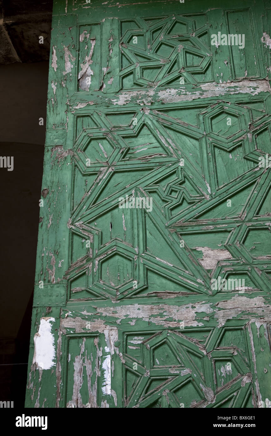 La conception et l'architecture islamique sur la vieille porte verte, Jérusalem, Israël, Moyen Orient Banque D'Images