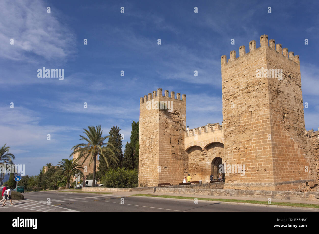 Ancienne porte de la ville et des murailles fortifiées, Alcudia, Majorque, Iles Baléares, Espagne, Europe Banque D'Images