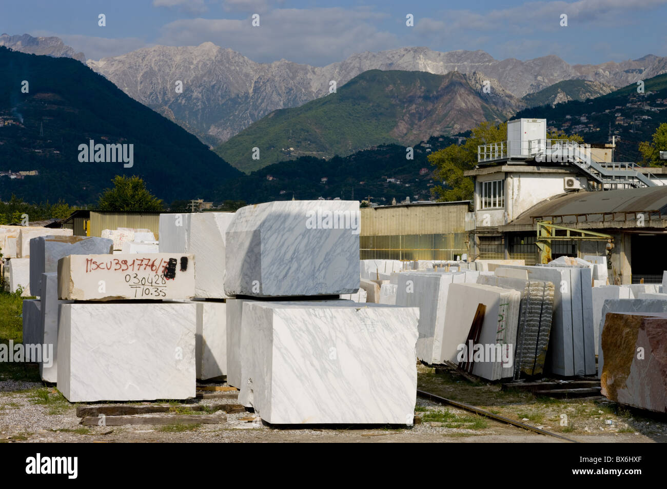 En marbre de Carrare, en Toscane, Italie, Europe Banque D'Images