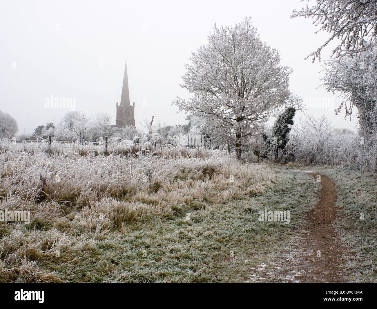 Une journée hivernale glacielle, Winterbourne South Glos UK Banque D'Images