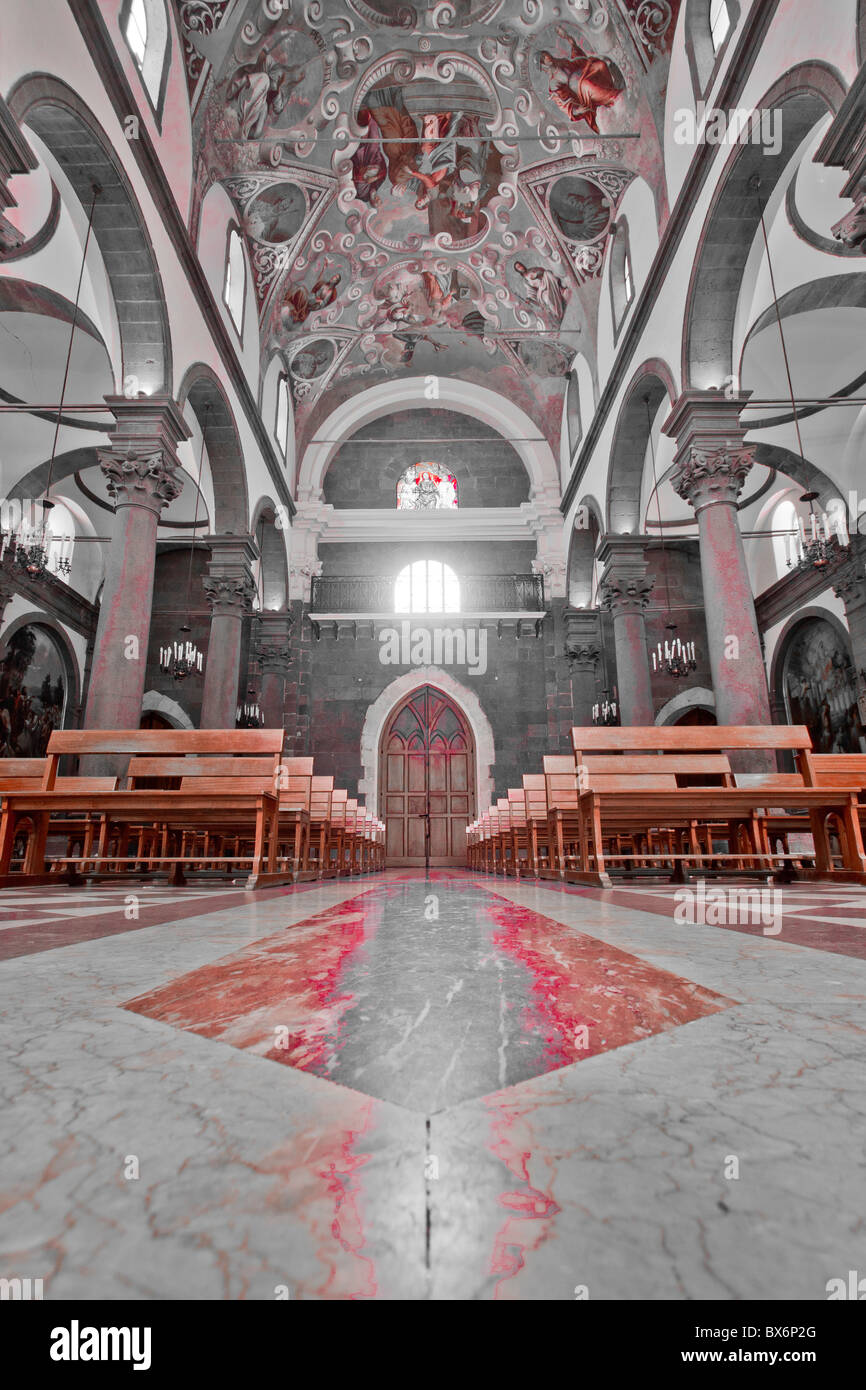 La conception de l'architecture d'intérieur de l'église, Italie Banque D'Images