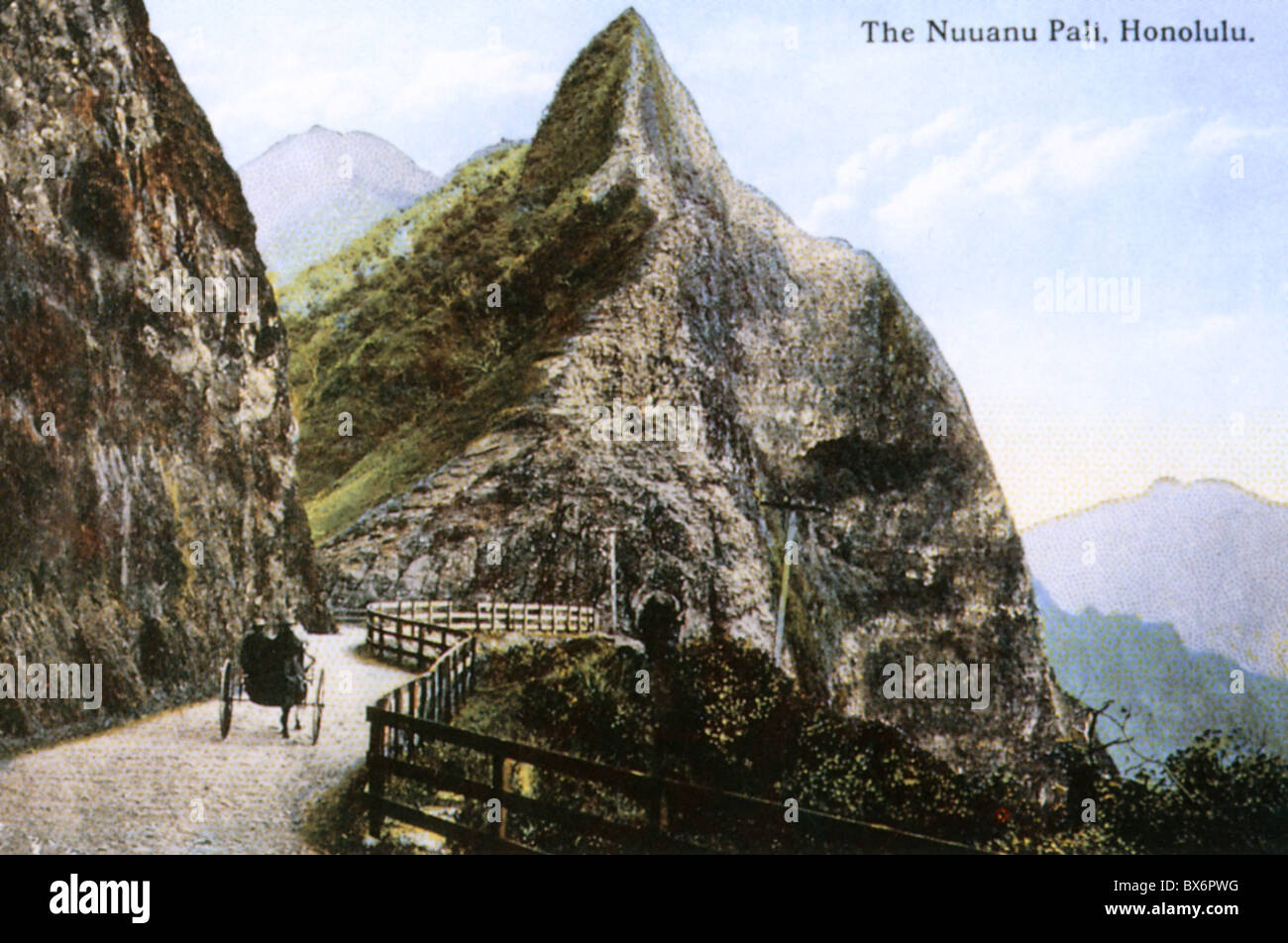 Géographie / Voyage, Etats-Unis, Hawaï, Oahu, Nuuanu Pali, carte postale couleur, 1904, droits supplémentaires-Clearences-non disponible Banque D'Images