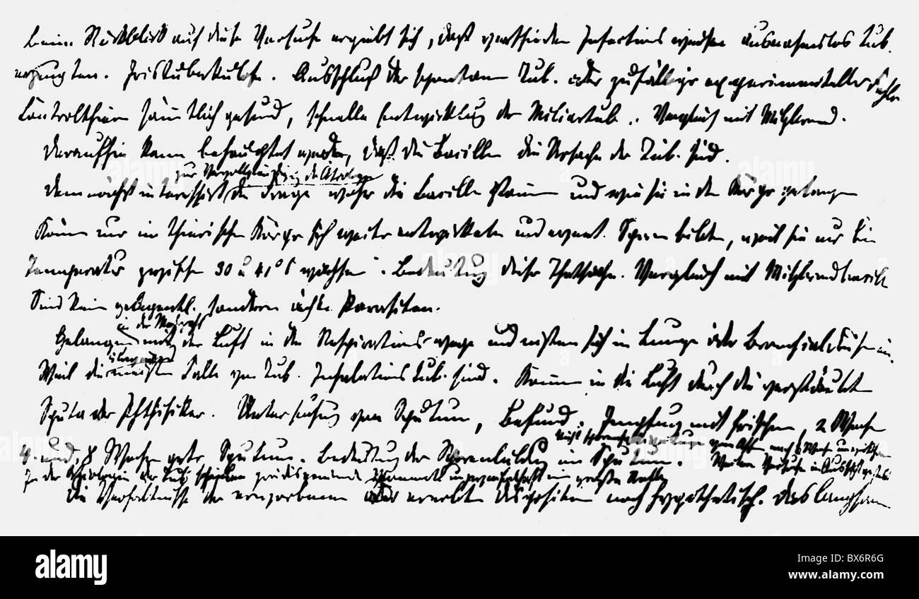 Koch, Robert, 11.12.1843 - 27. 5.1910, médecin allemand, écriture manuscrite, avis pour son discours sur la découverte de la tubercolose, Berlin, 24.3.1882, Banque D'Images