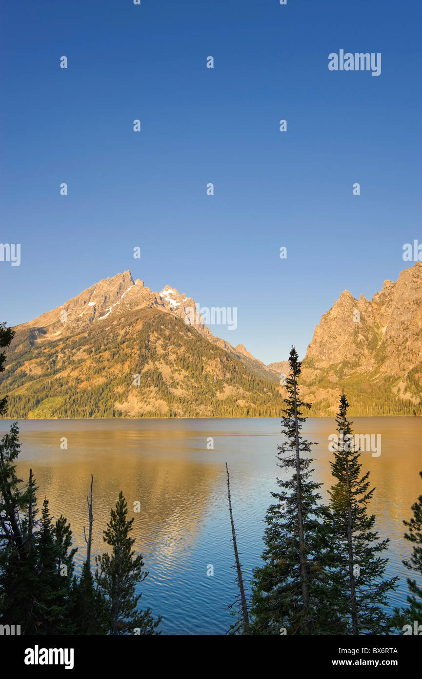 Jenny Lake et Teton Mountain Range, Grand Teton National Park, Wyoming, USA Banque D'Images