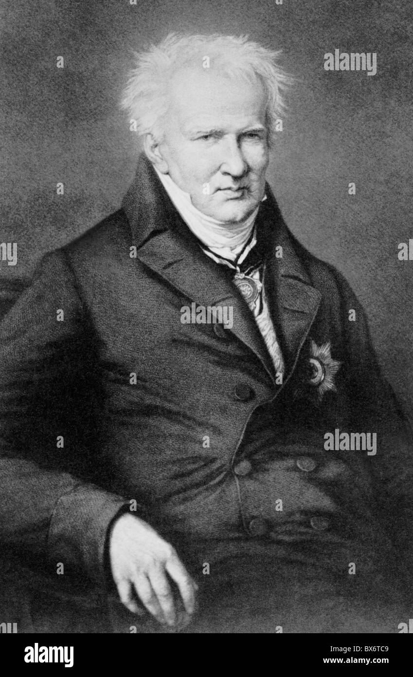 Vintage portrait circa 1850s de naturaliste et explorateur allemand Alexander von Humboldt (1769 - 1859). Banque D'Images